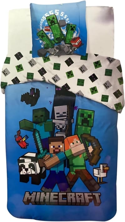 Minecraft - Dekbedovertrek - Eenpersoons - 140x200cm - 100% Katoen