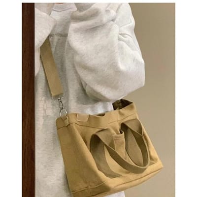 Nieuwe Japanse Lotte High-end Handtas Canvas Tas voor Dames Bento Tas Super Hot Tote Bag Meerlaagse Casual Tas beige