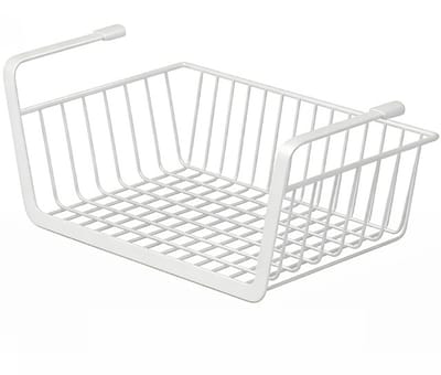 Stellingkast - Opbergrek - Stellingkast metaal - Planken onder kasten - Wandplank - Manden - Wit