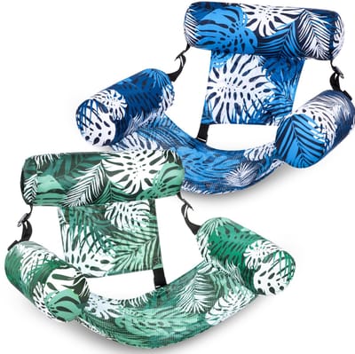 2 stuks opblaasbare zwembadmatrassen voor volwassenen - drijvende loungestoelen, zomeraccessoires voor zwembad, strand en meer tijdens waterfeesten