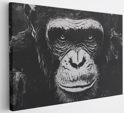 Saammp Canvas Schilderij - Aap portret - Abstract - Dier - 30x20 - Foto op canvas - Wanddecoratie - Muurdecoratie Woonkamer - Slaapkamer decoratie - Canvas Print