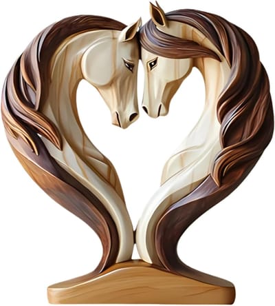 KZQ Hartvormig Paardenbeeldje 2D Decoratie Paardenhoofd Voor Bureaulamp Slaapkamer Cadeau Voor Paardenliefhebbers