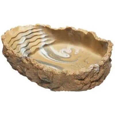 Hobby Terrano Drinkbak | 50 | 150 | 550 ml | rotsachtige drink- en badderbak voor reptielen Grijs-Beige 550ML