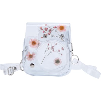 Transparante Camerahoes PVC Opbergtas met Verstelbare Schouderband voor Instax Mini 11 roze