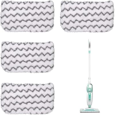 Stoomreiniger Mop Pads - Reserve Pads - Grondige Vloerreiniging - Hoge Absorptie Microvezel - 4 Stuks - Wit