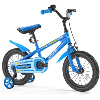 VEVOR Kinderfiets, 14 inch BMX-fiets, aanbevolen kinderlengte 95-116 cm, inclusief zijwieltjes, leeftijd 4-8 jaar, peuterfiets voor jongens en meisjes om te leren fietsen, blauw