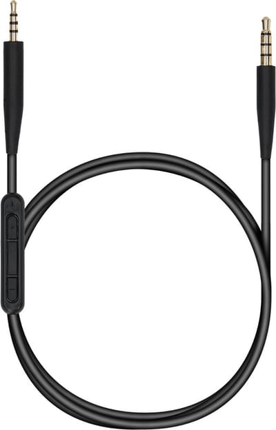kwmobile koptelefoonkabel geschikt voor Bose QuietComfort 35 - Reservekabel 140 cm - Met microfoon en volumeregelaar - 3,5 mm aansluiting