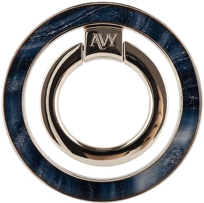 AVY Ringhouder Standaard | Vinger Houder | Compatibel met MagSafe | 360° Draaibaar | Smartphone Grip | Blauw Marmerprint | Stijl & Grip | Obscura Blue