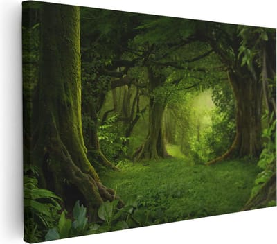 Artaza Canvas Schilderij Jungle - 30x20 cm - Klein - Wanddecoratie Bos - Muurdecoratie Woonkamer - Kamer Accessoires Natuur
