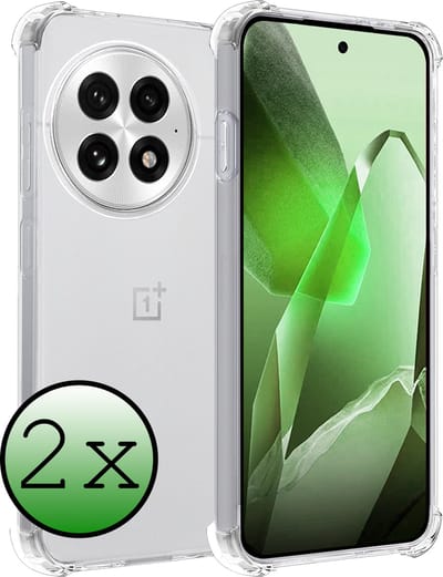 Hoesje 2 Stuks - Geschikt voor OnePlus 13 - Sterk & Shockproof - Siliconen Case - Back Cover - Telefoon Hoes Shock Proof - Transparant