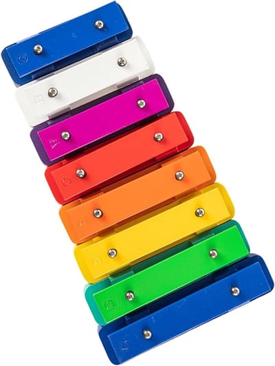 Klokkenspel 8 Tonen - Muziek Speelgoed - Muziek Ontdekken - Gekleurde Notenbalk - One Size - Regenboog