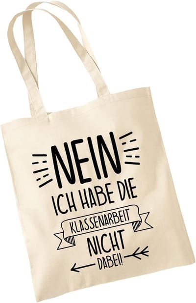 Katoenen Tas met Leuke Spreuk voor Leraar - Duurzame Shopper met Lange Hengsels