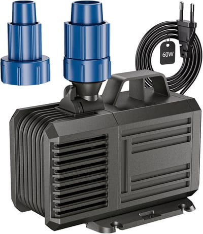 Vijverpomp 3800 L/u - 60W Dompelpomp - Verstelbare Waterstroom - Met 2 Sproeiers - 3 m Opvoerhoogte