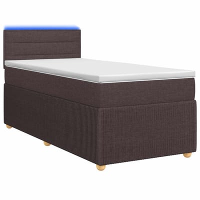 vidaXL - Boxspringbed - met - matras - Donkerbruin - 90 - x - 200 - cm - Stof