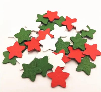 Akyol - kerstversiering - kerstster - rood/groen/ witte sterren - versiering - sterren - 50 stuks - feestdagen - decoratie - kerstversiering - kerst decoratie - tafel decoratie kerst - kerst