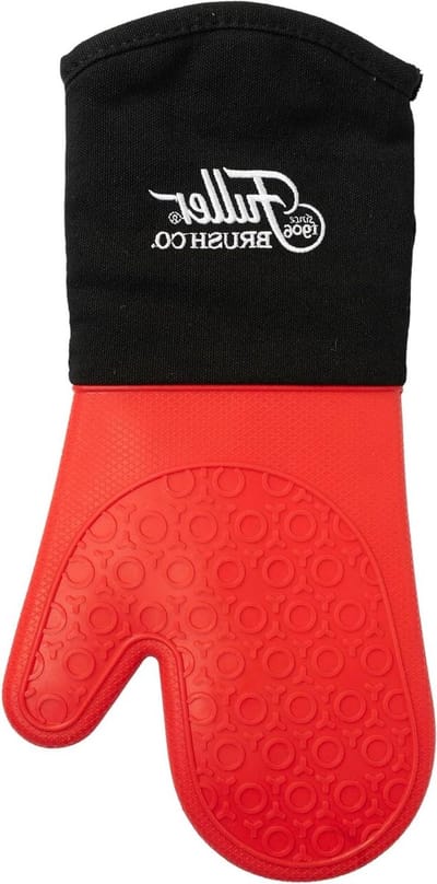 Siliconen ovenhandschoen - Keukenhanddoek Hittebestendig - Koken en Bakken - Extra Lange Mouw - 36.8 cm - Zwart