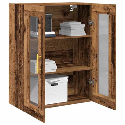 vidaXL - Wandkast - Oud - Hout - 69,5 - x - 34 - x - 90 - cm - Bewerkt - hout