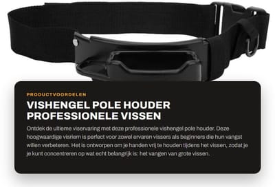 Dailygoods- Vishengelhouder Professionele Visriem - Gevechtsriem - Lichtgewicht - Sterke Materialen - Haak voor Accessoires - Verkrijgbaar in 3 Maten