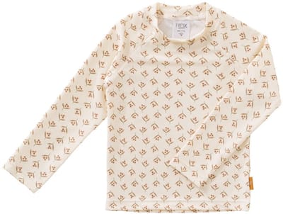 Fresk Zwemshirt 74 - Sneldrogende Zwemkleding voor Kinderen - UPF 50 - Zwemshirt voor Unisex - Zwempak met Lange Mouwen - Creme - Olives