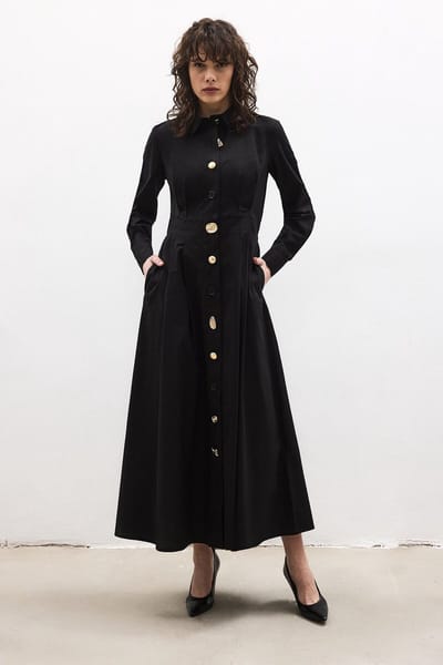 Touché Privé - Jurk met gouden knopen - Zwart - Dames