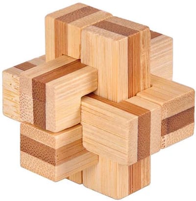 DW4Trading 3D Bamboo Breinpuzzel Knoop 2 - 5x5 cm