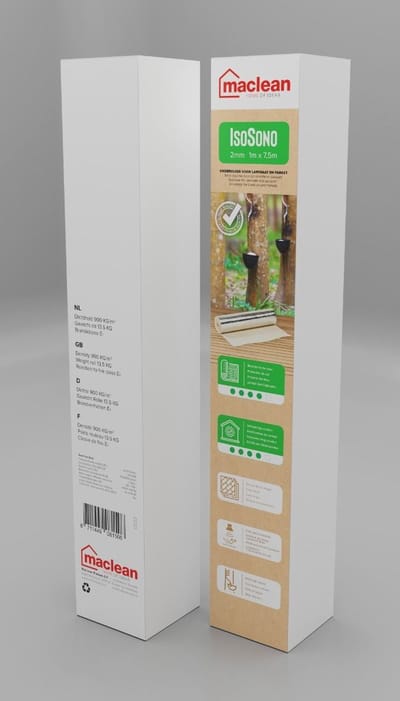 ISOSONO Ondervloer voor laminaat- en parketvloeren - Geluidempend - 7.5 m²/rol