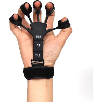 Poignée d'entraînement pour la thérapie de la main à 5 doigts Renforceur Silicone Exerciceur Pour la Rééducation et la Récupération du Poignet