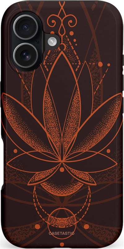 Casetastic hoesje geschikt voor Apple iPhone 17 - MagSafe - Dubbellaagse bescherming - Lotus Groei - Fashion Case - Zwart Bruin