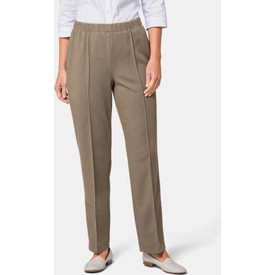 Comfortabele ribbroek CARLA - taupe - Gr. 52 van Goldner Fashion