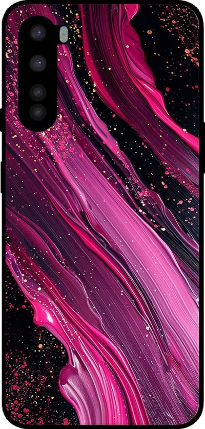 Smartphonica Telefoonhoesje Geschikt voor OnePlus Nord met marmer opdruk - TPU backcover case marble design - Paars Roze geschikt voor OnePlus Nord