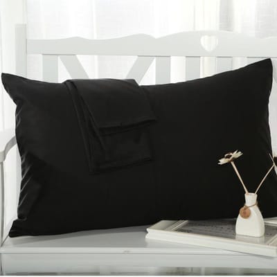 2 stuks 100% Katoen Hotel Kussensloop Effen Kleur Kussensloop 48*74cm Kussensloop Huis Bed Beddengoed voor Standaard Maat Graad A 48x74cm 2 pieces zwart