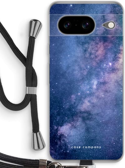 Case Company® - Hoesje met koord geschikt voor Google Pixel 8 hoesje met Koord - Nebula - Telefoonhoesje met Zwart Koord - Bescherming aan alle Kanten en Over de Schermrand