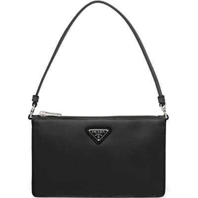 Prada Glanzende Leren Handtas Dames Handtassen Zwart 1BC155-ZO6-F0002-V-OOM Basic Set (Bag+Dust Bag) black