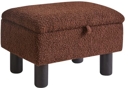 Unyqoos ® Stijlvolle Opbergbare Voetenbank met Zacht Comfort en Houten Poten voor Multifunctioneel Gebruik