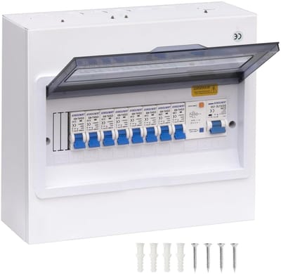 Verdeel- en Zekeringkast - Stoppenkast Opbouw - Elektrische Installatie - Waterdicht Kunststof - 12 Modules - Grijs