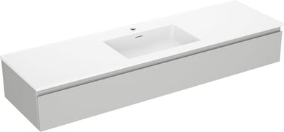 Mexen Orio badkamerkast 160 cm met wastafel Otis, 1 lade, grijs mat/wit mat - 91A10-16023-1-BF62-W18M01