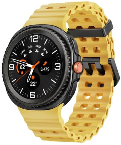 By Qubix - smartwatch bandje - Compatible Samsung bandje - Marine siliconen band - Geel - Geschikt voor Samsung Galaxy Watch 9 (40/44mm) - Watch 8 (40/44mm) - Watch 8 Classic (46mm)