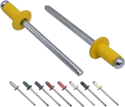 Blindklinknagels - Popnagels Koepelkop - Metaal Verbinden - Aluminium Staal - 100 Stuks 4x8mm - Geel RAL 1021