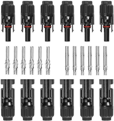 Zonnepaneel Kabel Connectoren - 5 Paar Mannelijke/Vrouwelijke Connectoren met Dubbele Seal Ringen - Waterdicht en Duurzaam