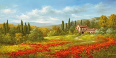 Kunstdruk Heinz Schölnhammer - Tuscan Beauty II 100x50cm