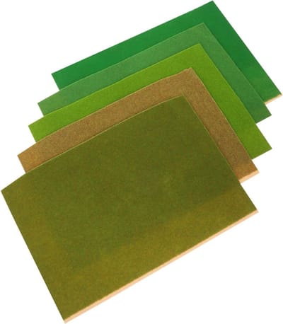 Kunstgras Matten - Miniatuur Gazon - Modelbouw Decoratie - Realistisch Uiterlijk - 5 Stuks - Groen