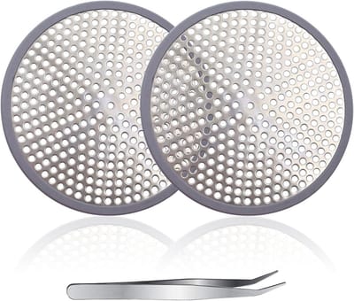 2 Stuks Doucheafvoerfilter - Haarfilter voor Badkuip - Grote Ronde Roestvrijstalen Afvoer met Pincet voor Keuken en Badkamer
