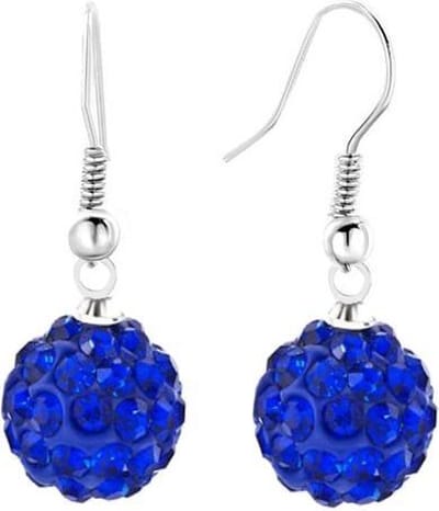 Fako Bijoux® - Oorbellen - Disco Dots - Hanger - Donkerblauw