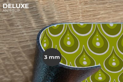 Placemats - 6 stuks - 45x30 cm - Placemat kunststof - Patronen - Retro - Regen - Druppel - Groen - Borden onderleggers - Decoratie voor op tafel - Keuken tafeldecoratie accessoires - Vinyl onderlegger - Tafelversiering