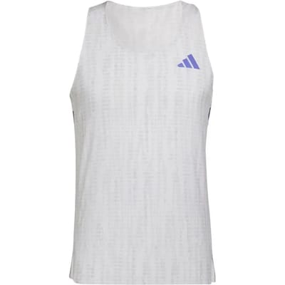 Adidas Adizero Tank Top T-shirts Heren - Wit - Maat XL - Poly Mesh