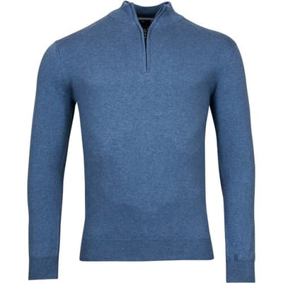 Baileys Trui Half Zip Single Knit Fine Pima Cotton Denim Blue / male
