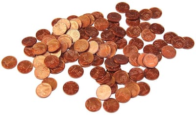 Speelgeld Set: 100x 1 Cent Munten voor Actief Leren en Rekenen in het Onderwijs