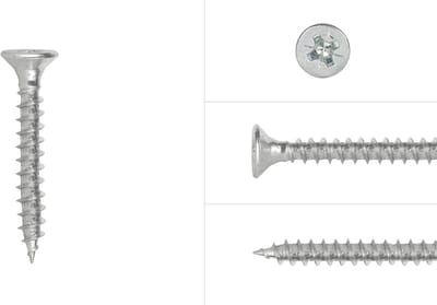 Wovar Spaanplaatschroeven Verzinkt 4 x 35 mm Pozidrive Voldraad | Doos 200 Stuks