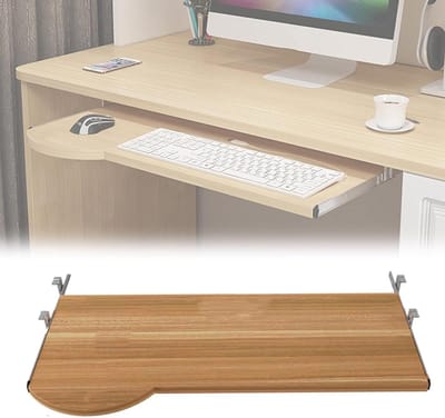 Toetsenbordlade Bureau - Onderbouw Lade - Werkruimte Organiseren - In Hoogte Verstelbaar - 60x27cm of 70x27cm - Walnoot