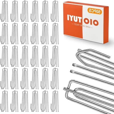 Solidchoice - 50 Stuks RVS Gordijnhaken voor Makkelijk Ophangen